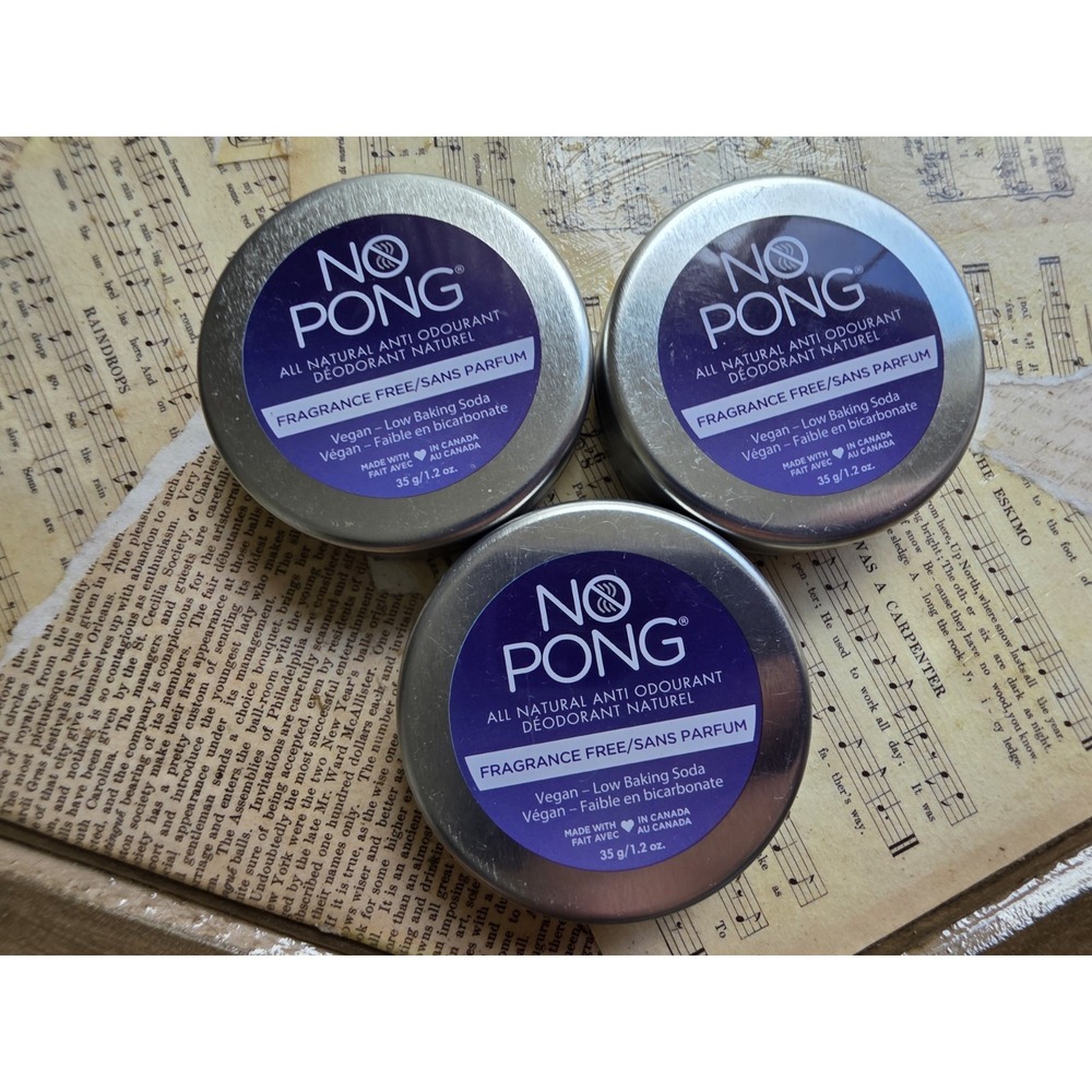 3 No pong all natural deodorant Fragrance Free 1.2 oz new jar ๐